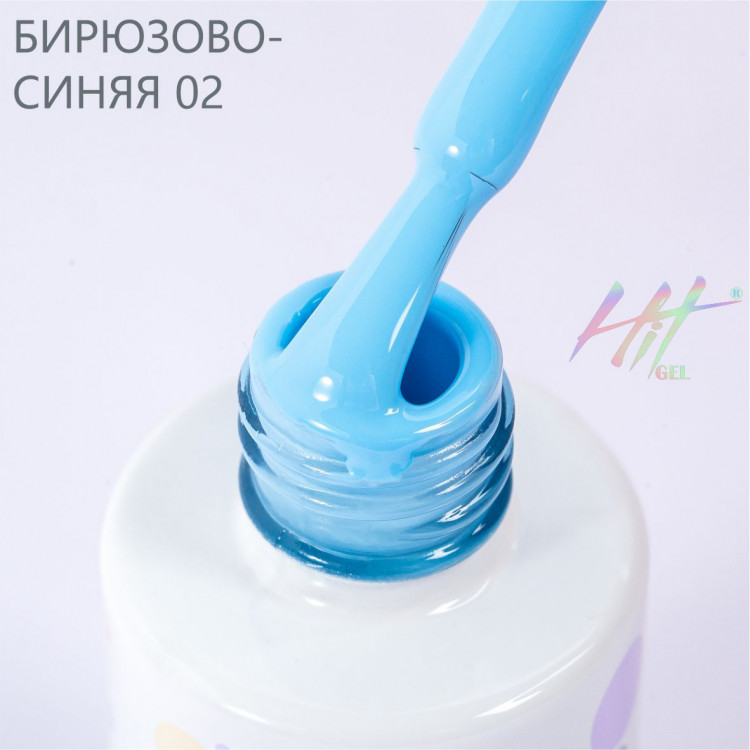 Гель-лак №02 Light Blue ТМ "HIT gel", 9 мл