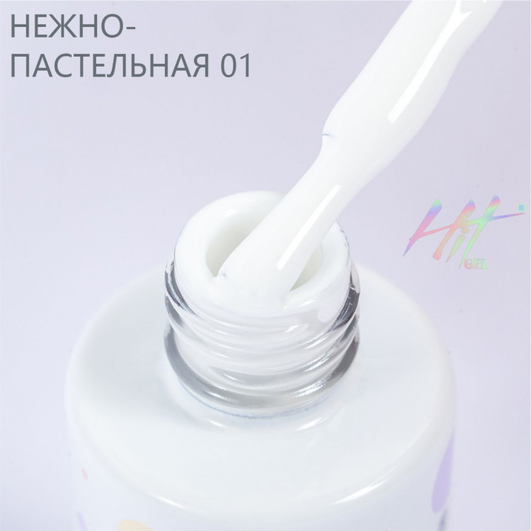 Гель-лак Pastel №01 White ТМ "HIT gel", 9 мл