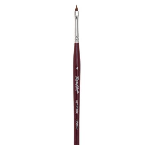 Кисть Roubloff GN93R (GN9-04,0RT) коричневая синтетика/ лепесток 4/ ручка фигурная бордовая
