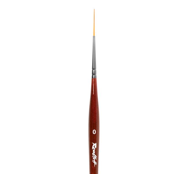 Кисть Roubloff DC43R (DC4-00,8RN) рыжая синтетика/ страйпер 0/ ручка фигурная бордовая