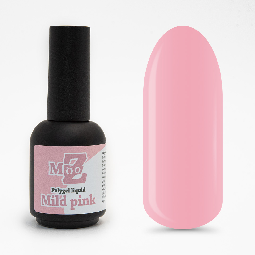 Polygel liquid MOOZ Mild pink жидкий полигель, 16 мл