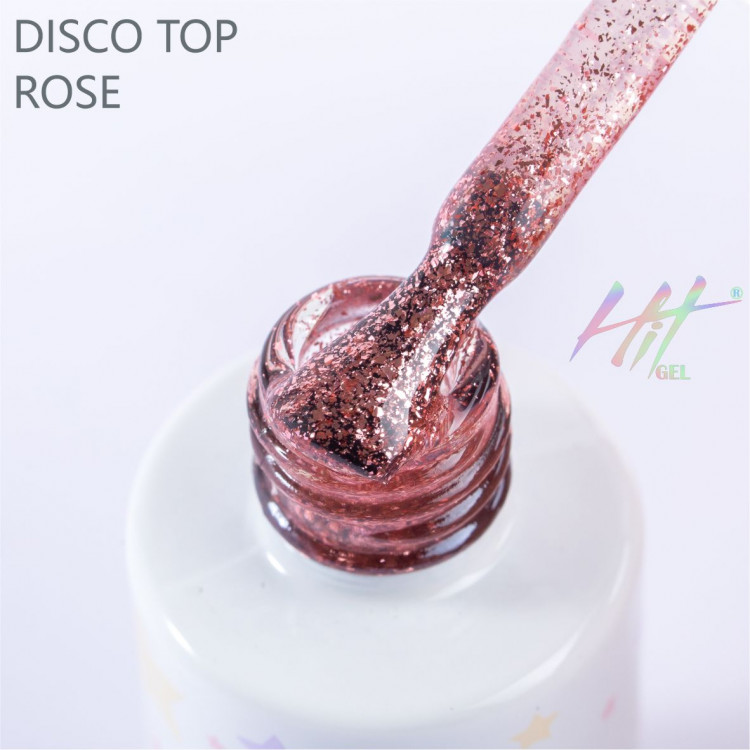 Топовое покрытие без липкого слоя Disco top ТМ "HIT gel" rose, 9 мл