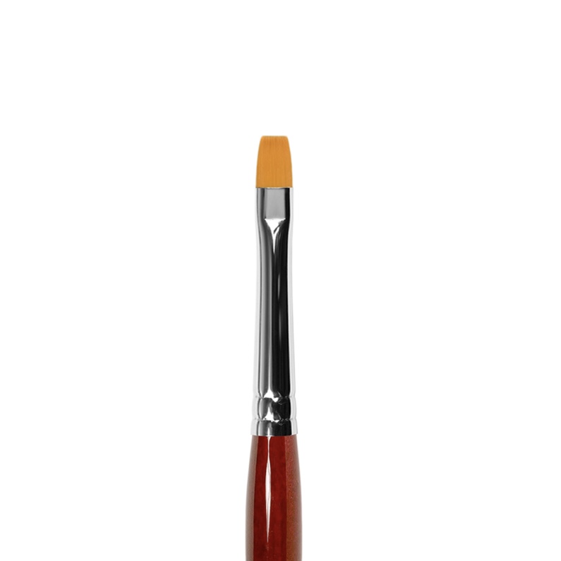 Кисть Roubloff GC23R (GC2-06,0RN) рыжая синтетика/ плоская 6/ ручка фигурная бордовая